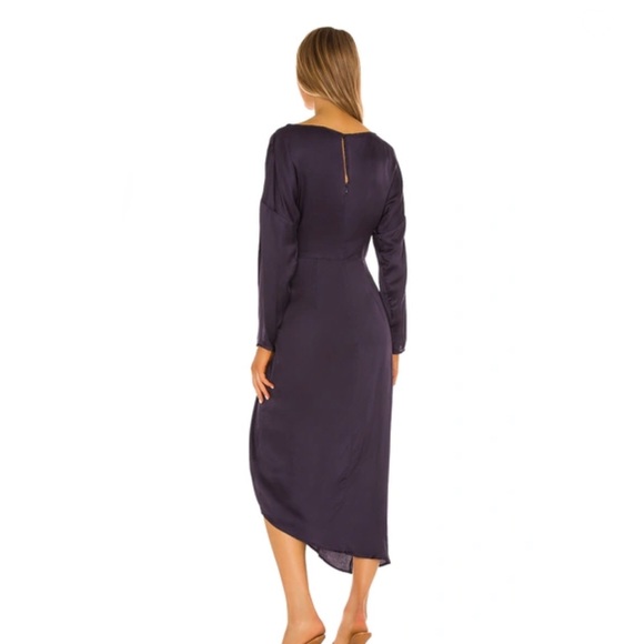 L'Academie Long Sleeve Midi Dress in Navy Small - Picture 3 of 9